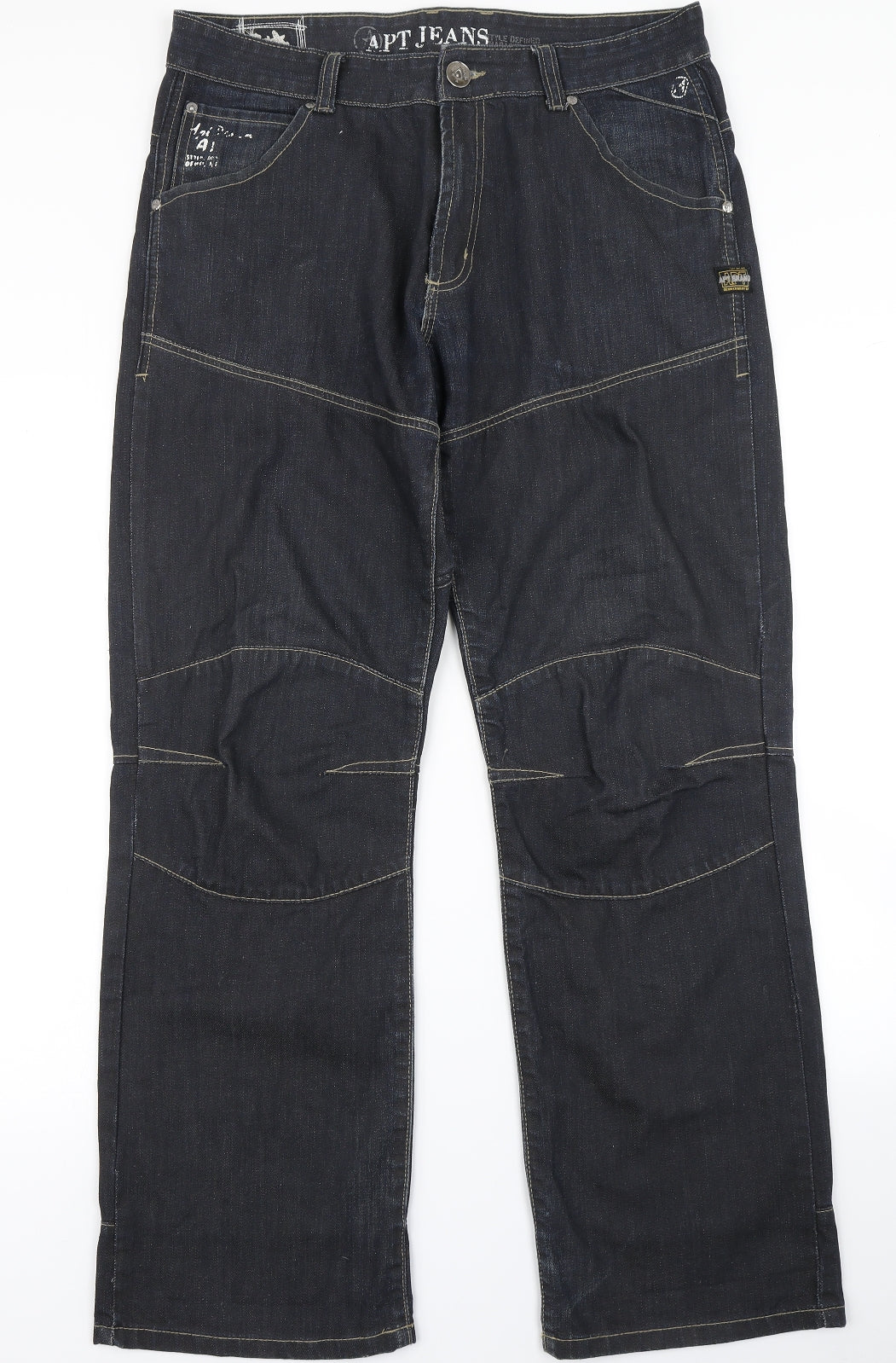 APT Jeans Mens Blue  Denim Straight Jeans Size 36 in L29 in