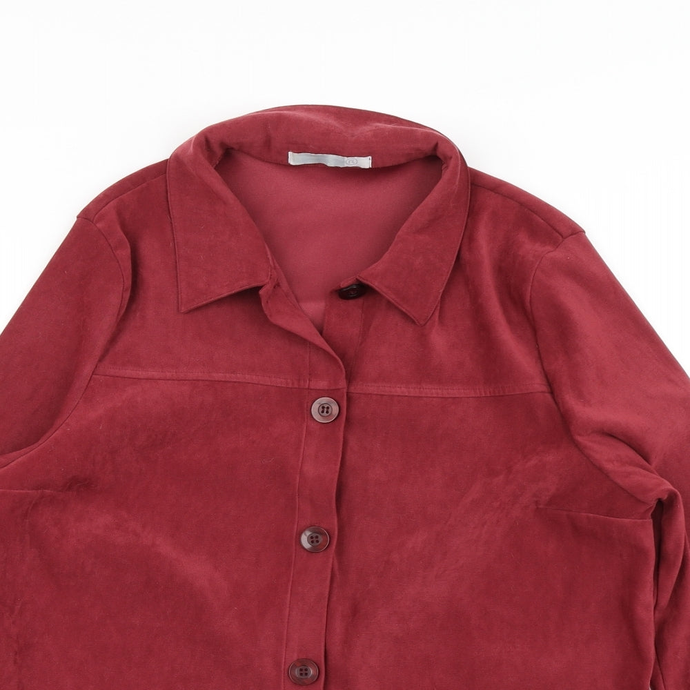 R Womens Red   Basic Button-Up Size 14