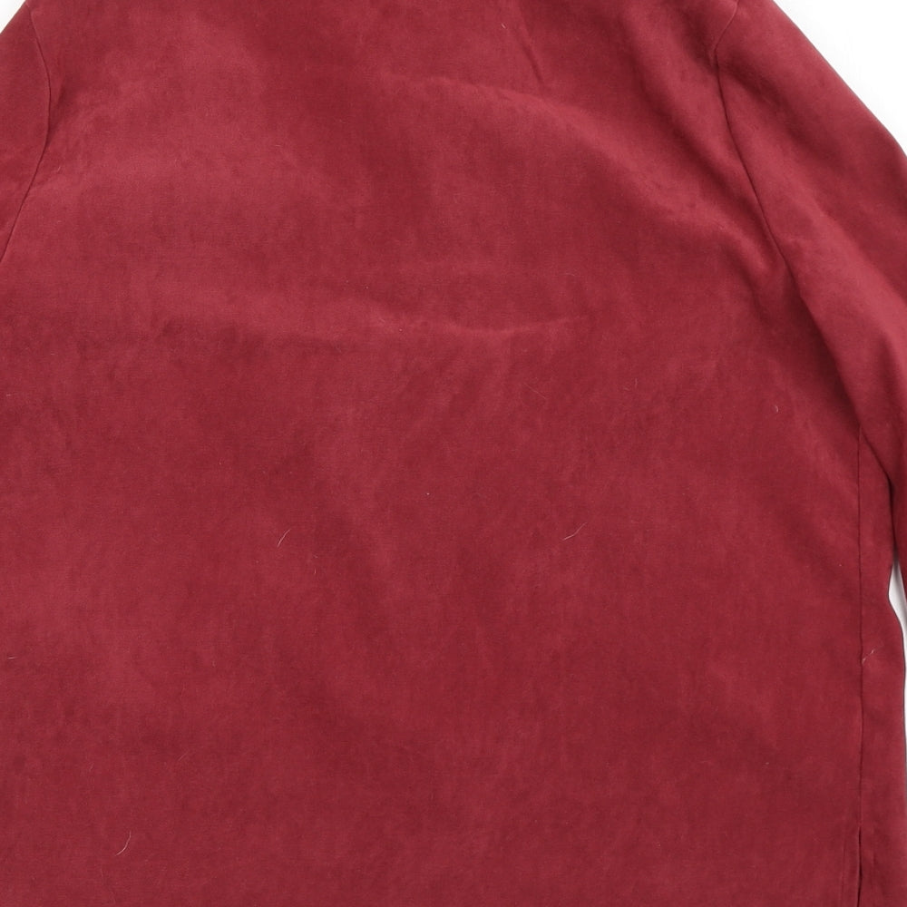 R Womens Red   Basic Button-Up Size 14