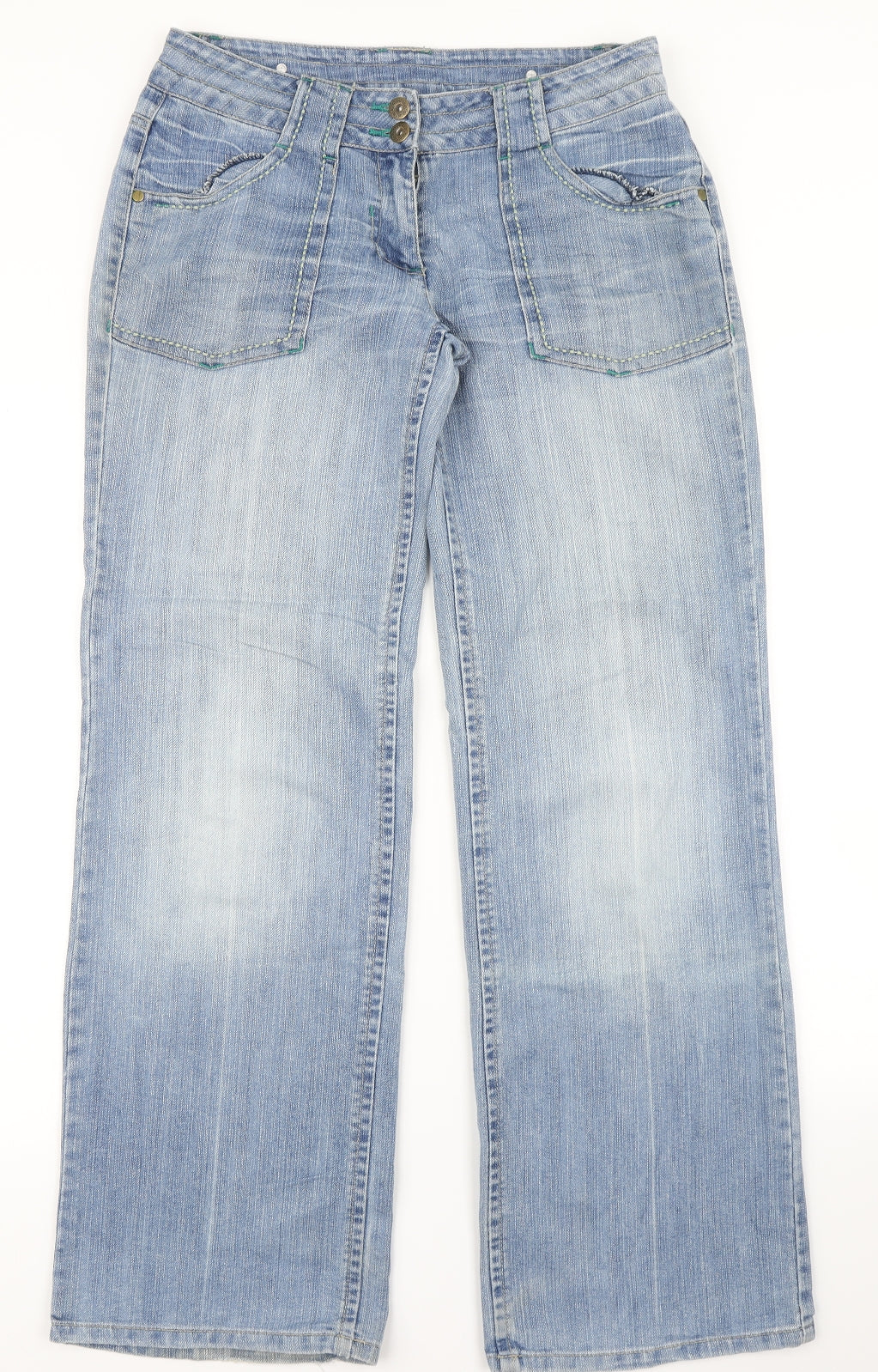 Dorothy Perkins Womens Blue  Denim Straight Jeans Size 10 L30 in