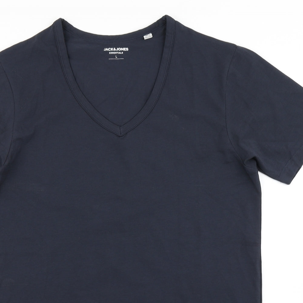 JACK & JONES Mens Blue    T-Shirt Size L