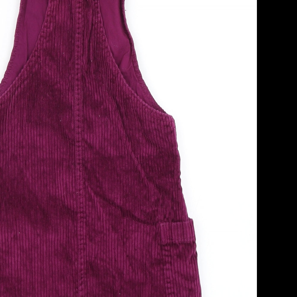 John Lewis Girls Purple  Corduroy Pinafore/Dungaree Dress  Size 9 Years