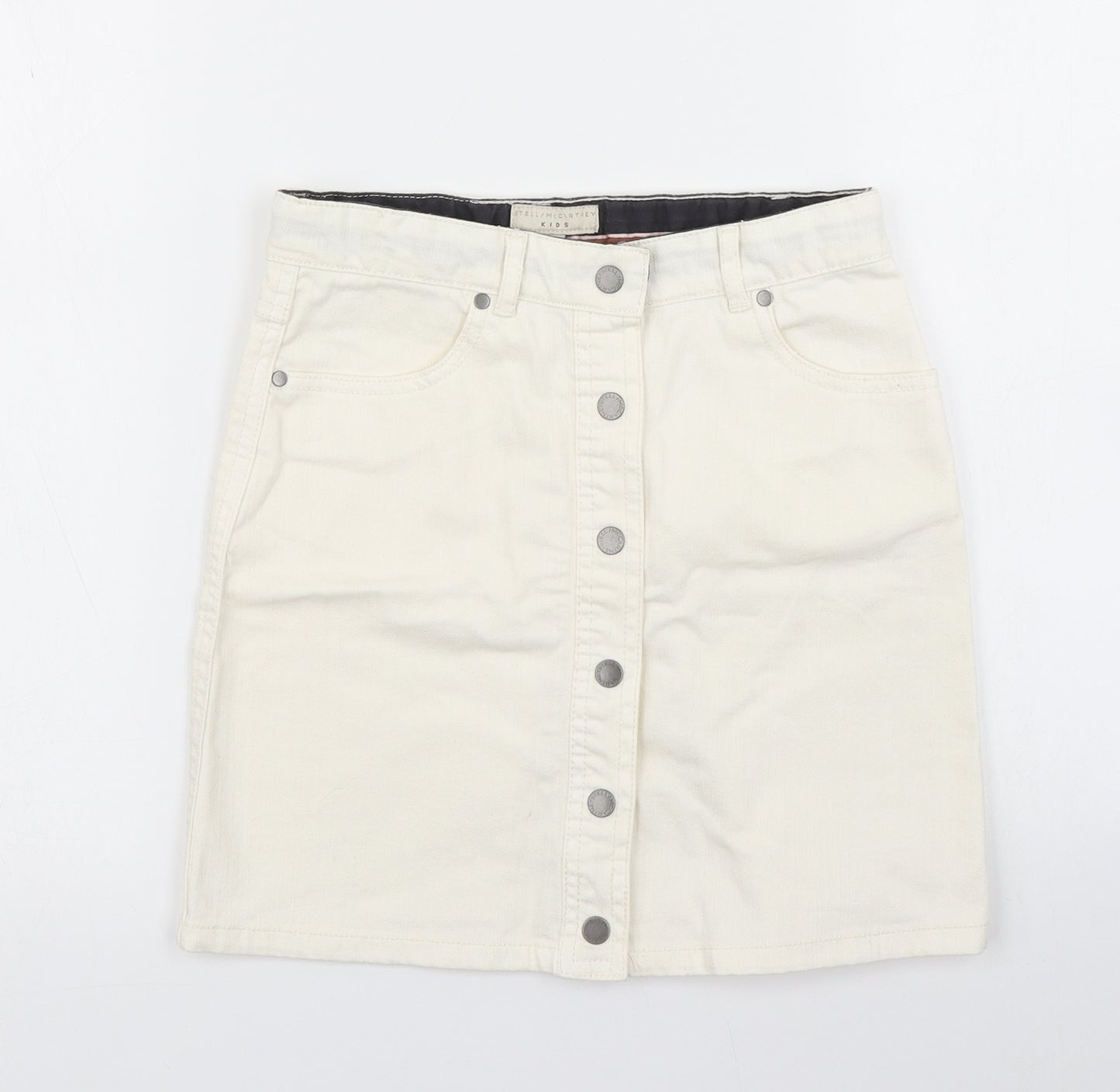 Stella McCartney Girls White  Denim A-Line Skirt Size 10 Years