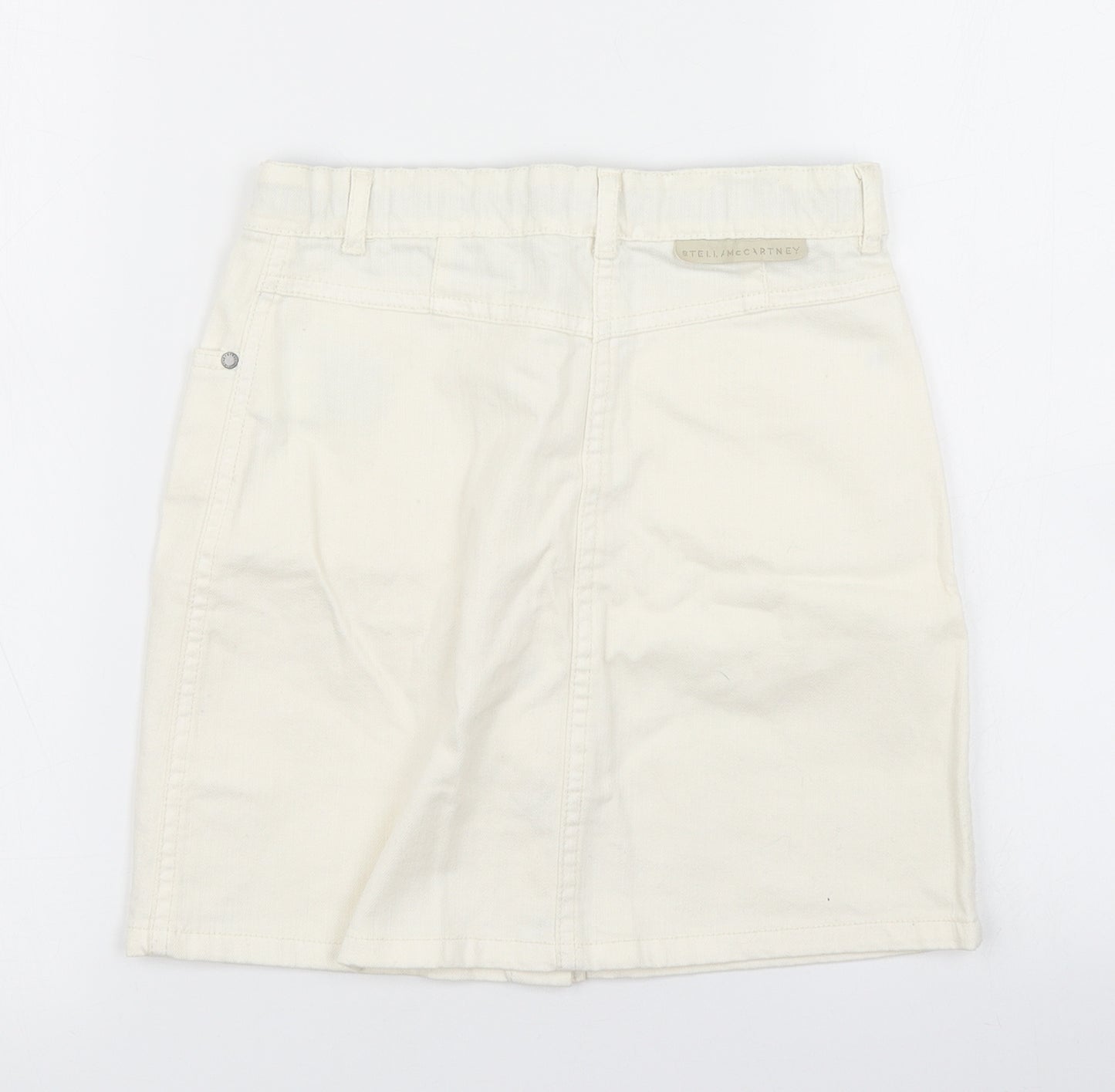 Stella McCartney Girls White  Denim A-Line Skirt Size 10 Years