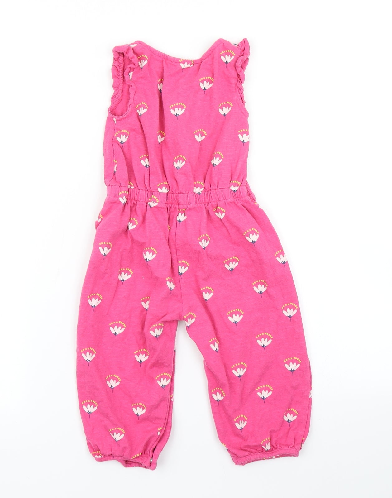 John Lewis Girls Pink Floral  Romper One-Piece Size 12-18 Months
