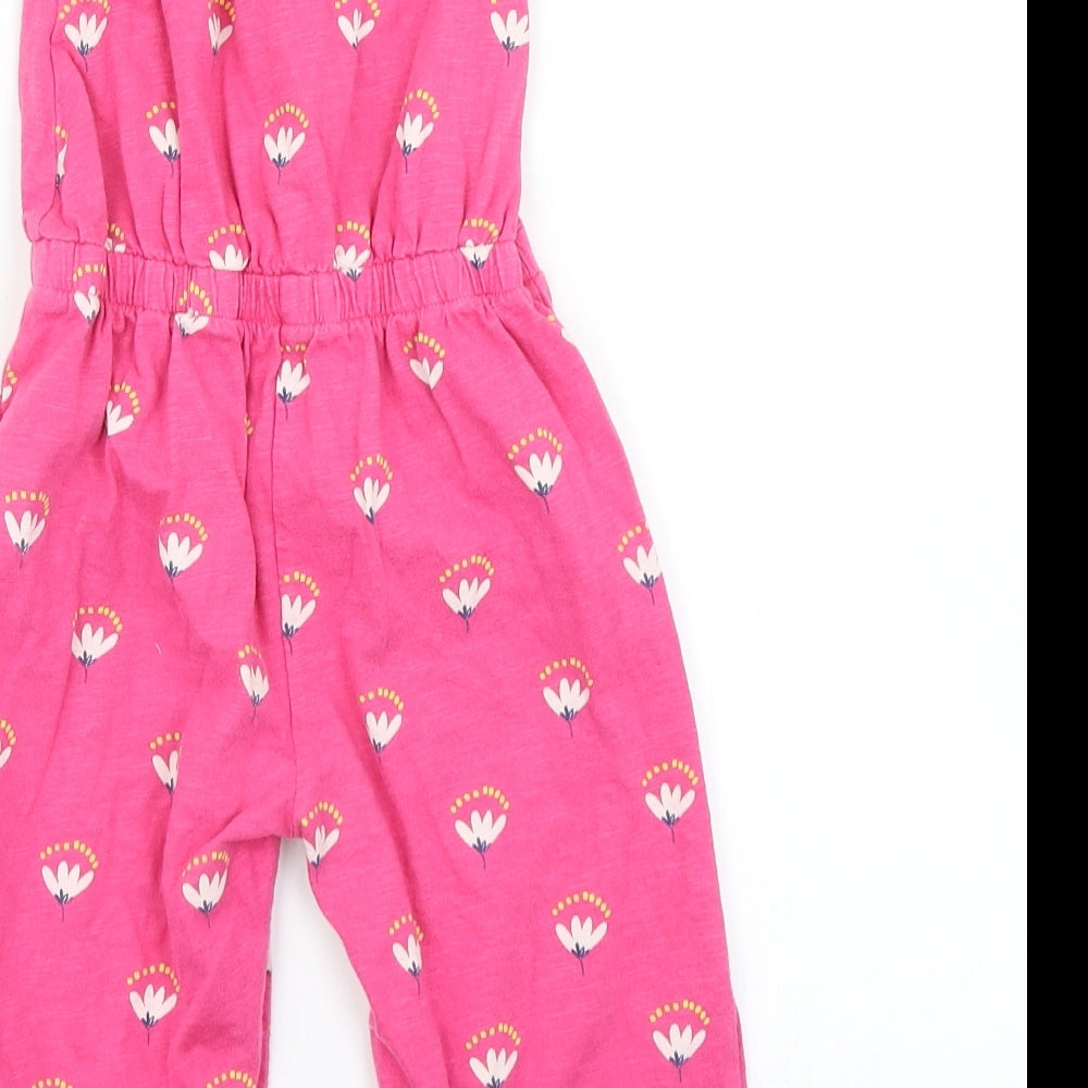 John Lewis Girls Pink Floral  Romper One-Piece Size 12-18 Months