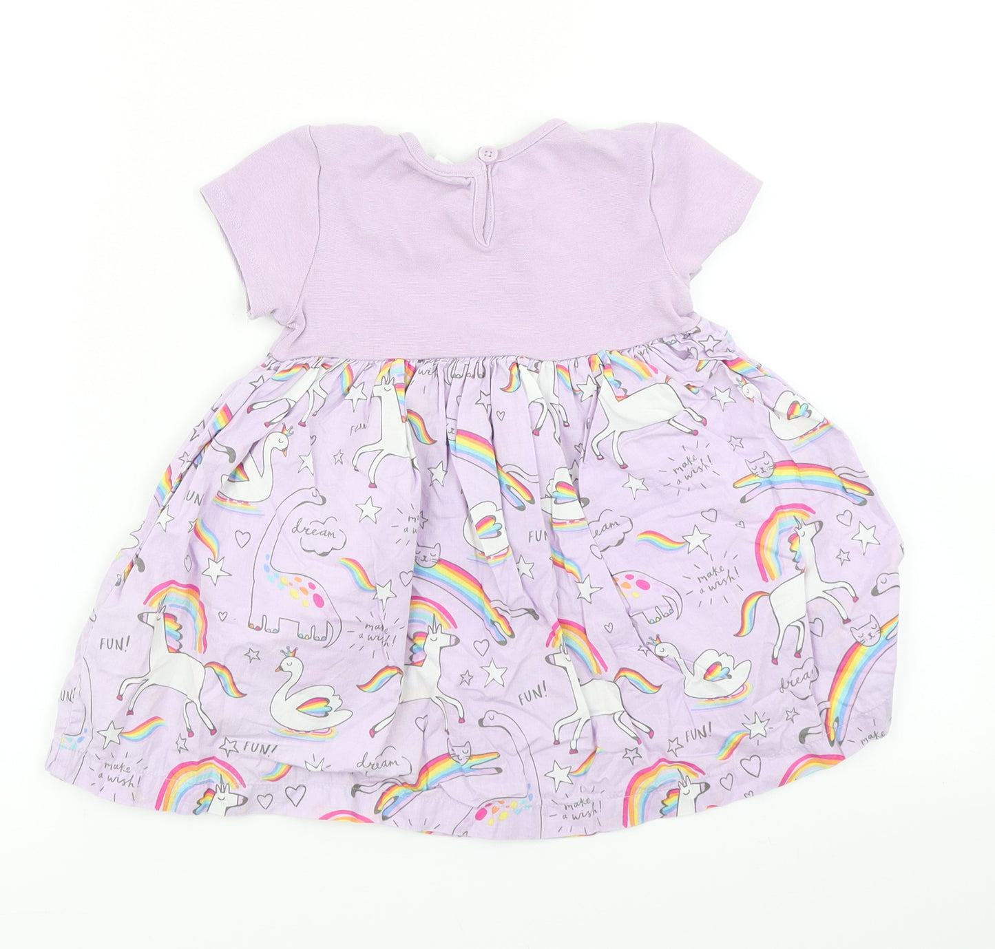 Bluezoo Girls Purple   Skater Dress  Size 12-18 Months  - unicorn print