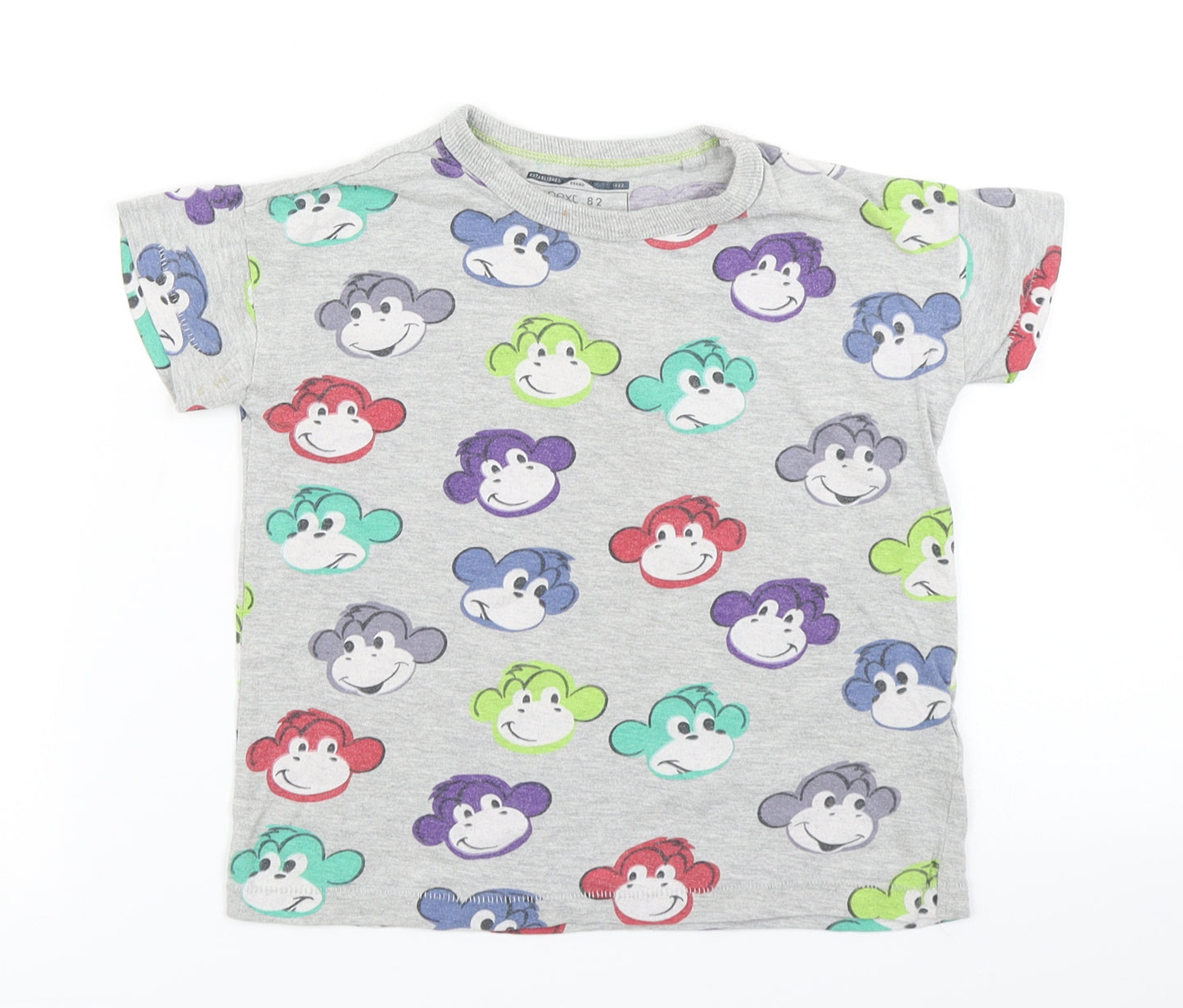NEXT Boys Grey   Basic T-Shirt Size 3-4 Years  - Monkey print