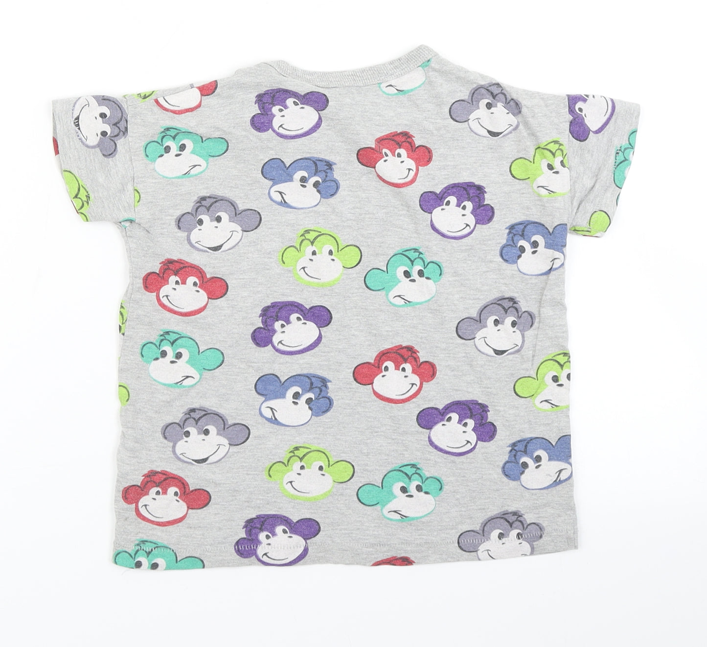 NEXT Boys Grey   Basic T-Shirt Size 3-4 Years  - Monkey print
