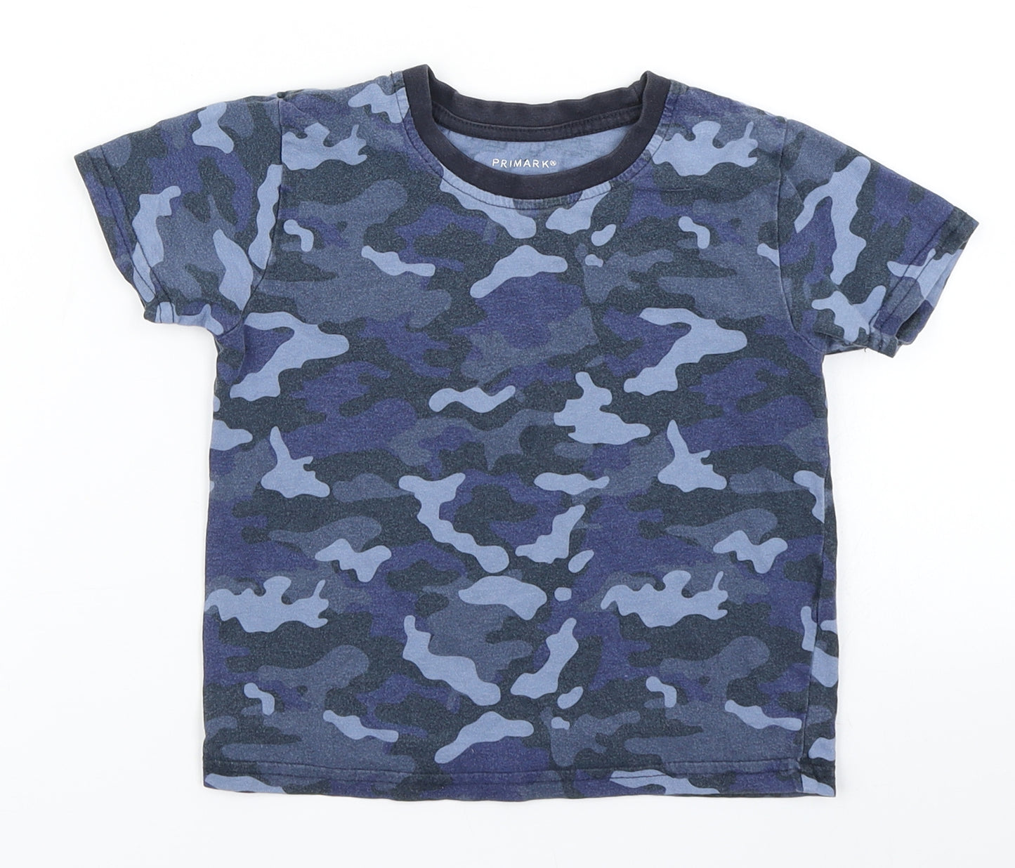 Primark Boys Blue Camouflage  Basic T-Shirt Size 2-3 Years