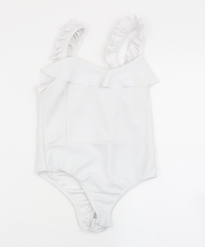 Missguided Womens White   Bodysuit One-Piece Size 6