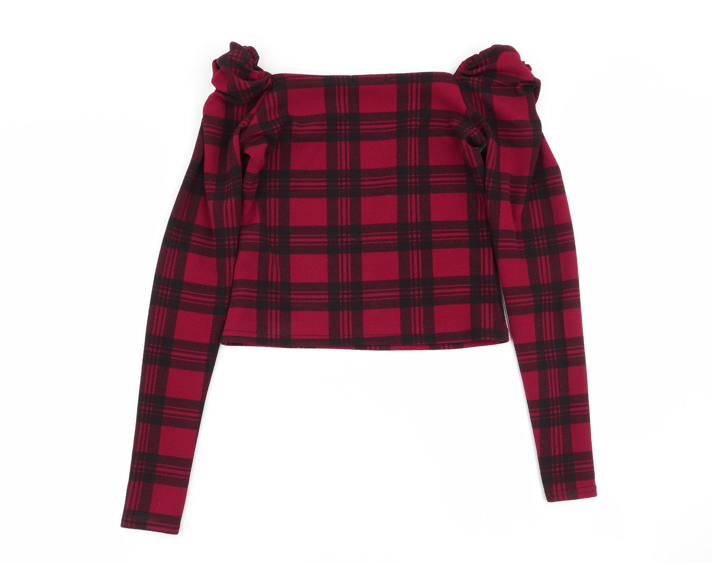 Boohoo Womens Multicoloured Check  Basic Blouse Size 6