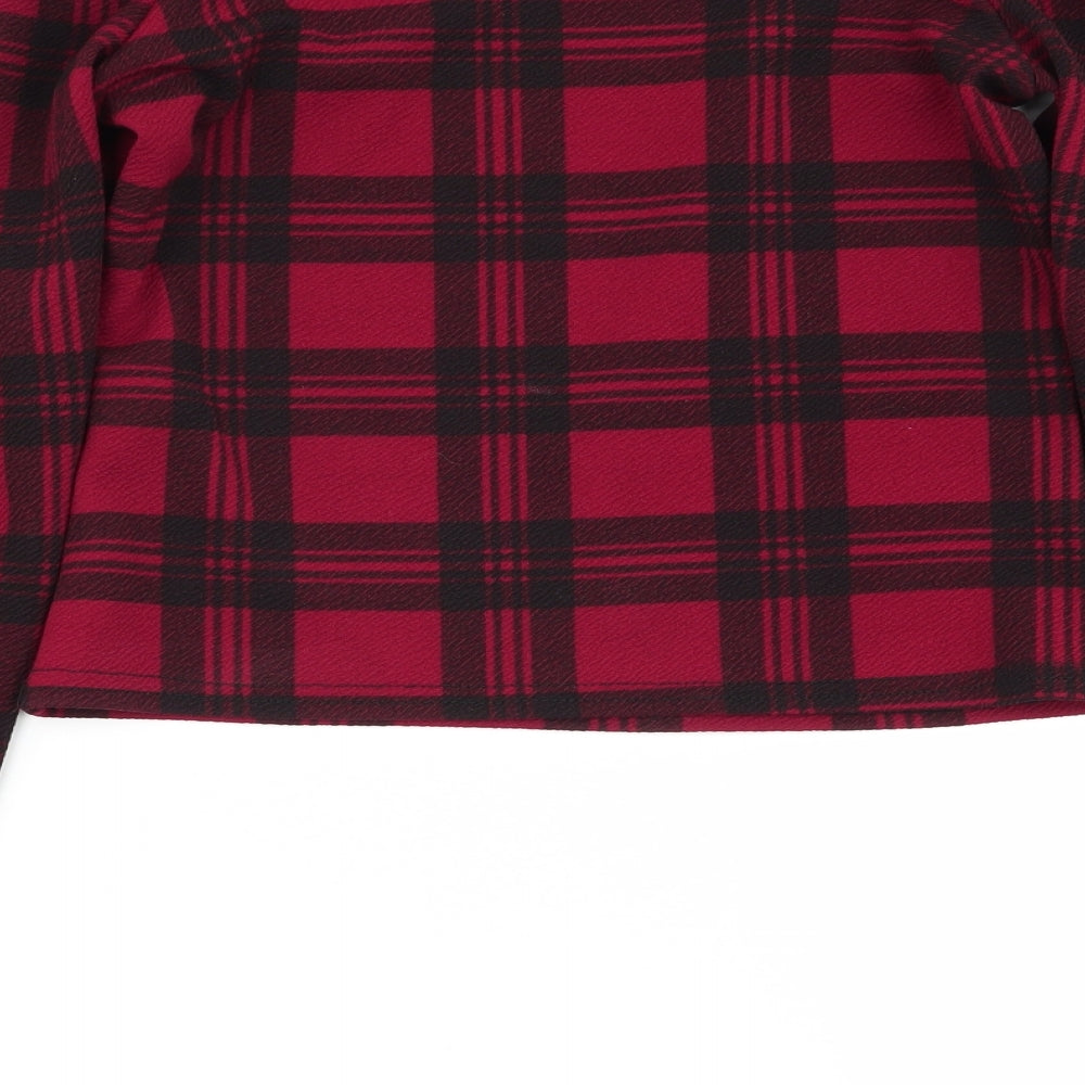 Boohoo Womens Multicoloured Check  Basic Blouse Size 6