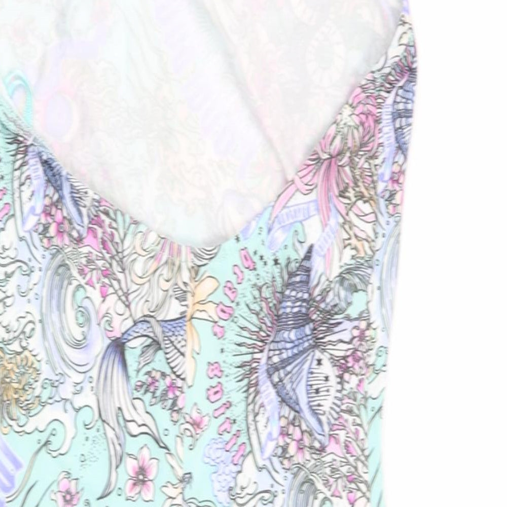 Bershka Womens Multicoloured Geometric  Playsuit One-Piece Size 10