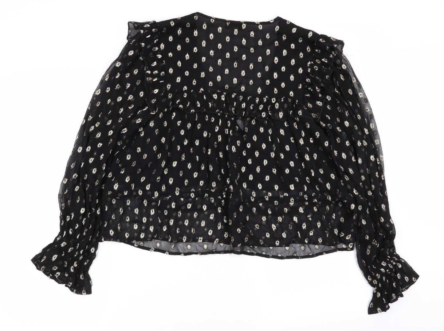 Topshop Womens Black Geometric  Basic Blouse Size 8
