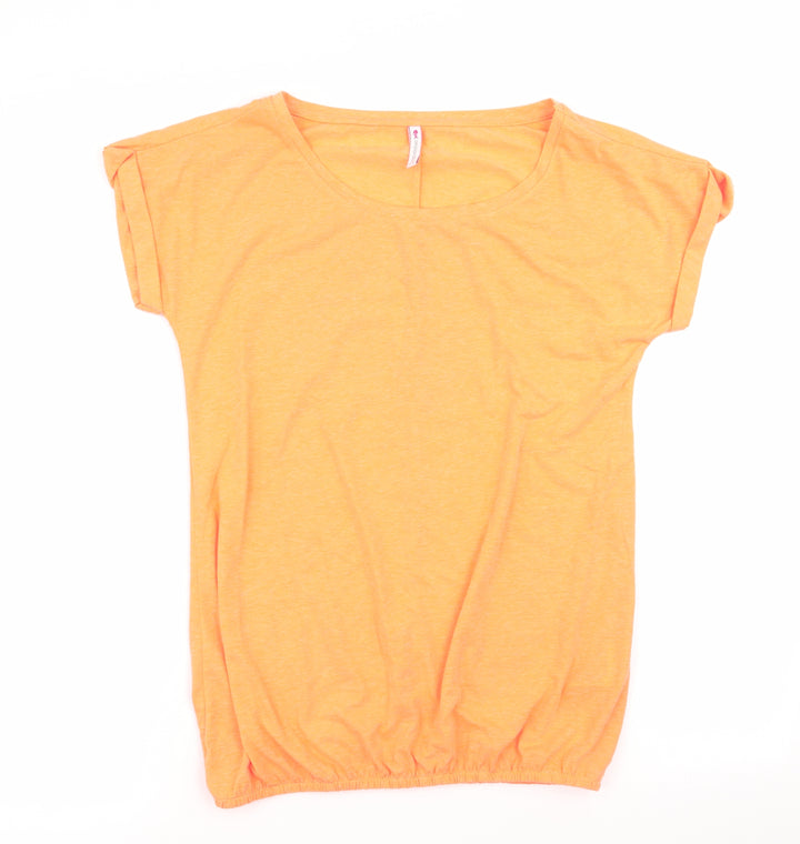 Fishbone Womens Orange Basic T-Shirt Size XS