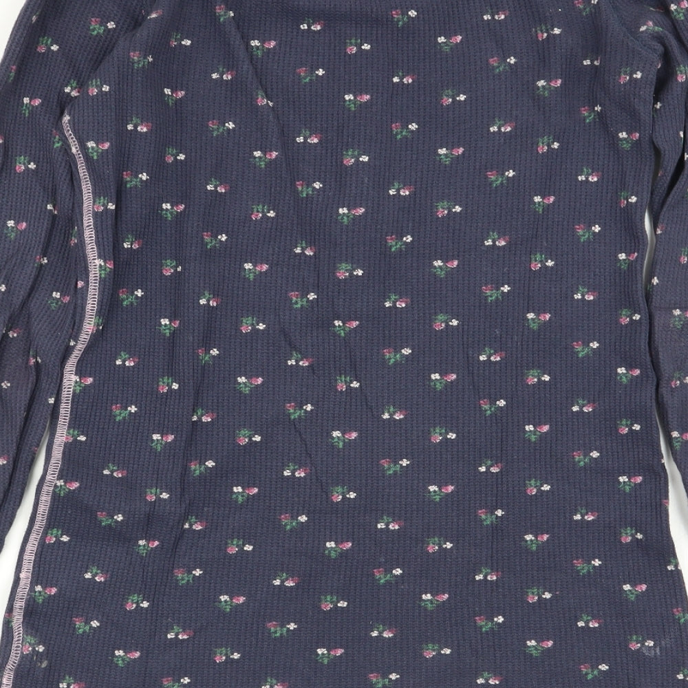 Jack Wills Womens Blue Floral  Basic T-Shirt Size 8