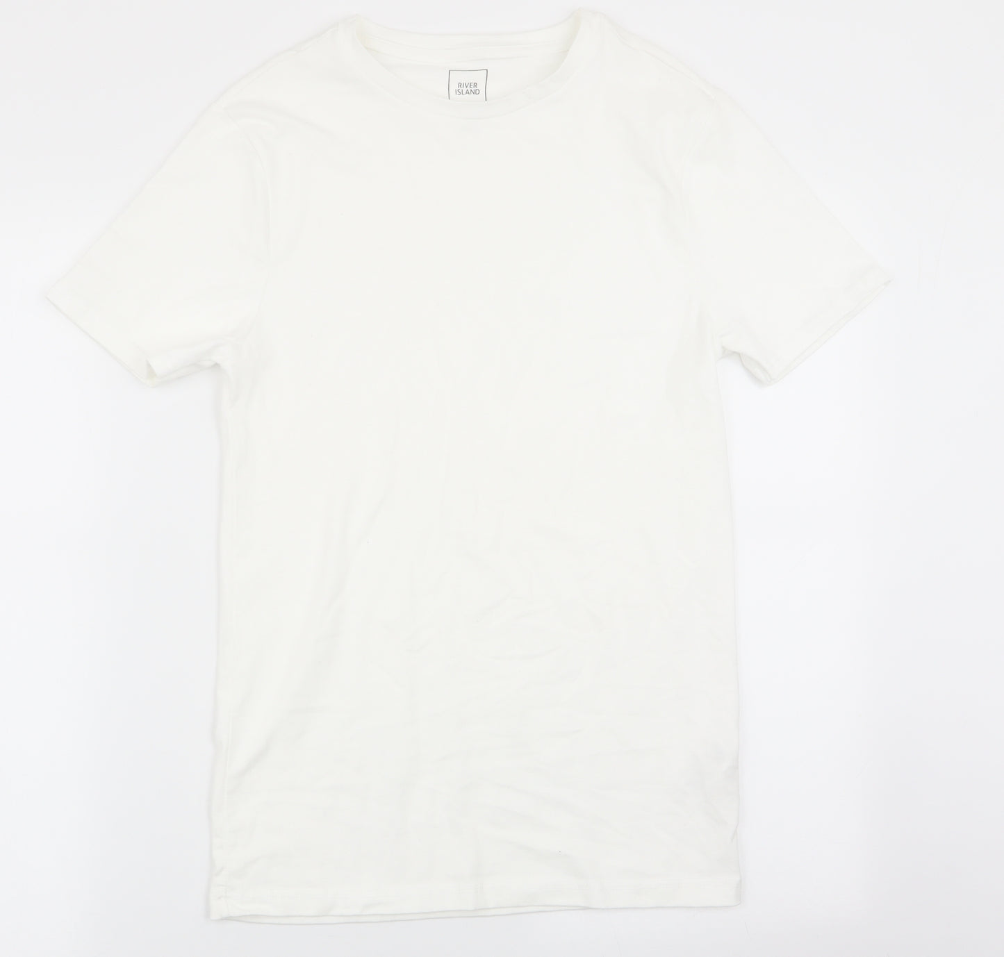 River Island Mens White    T-Shirt Size S
