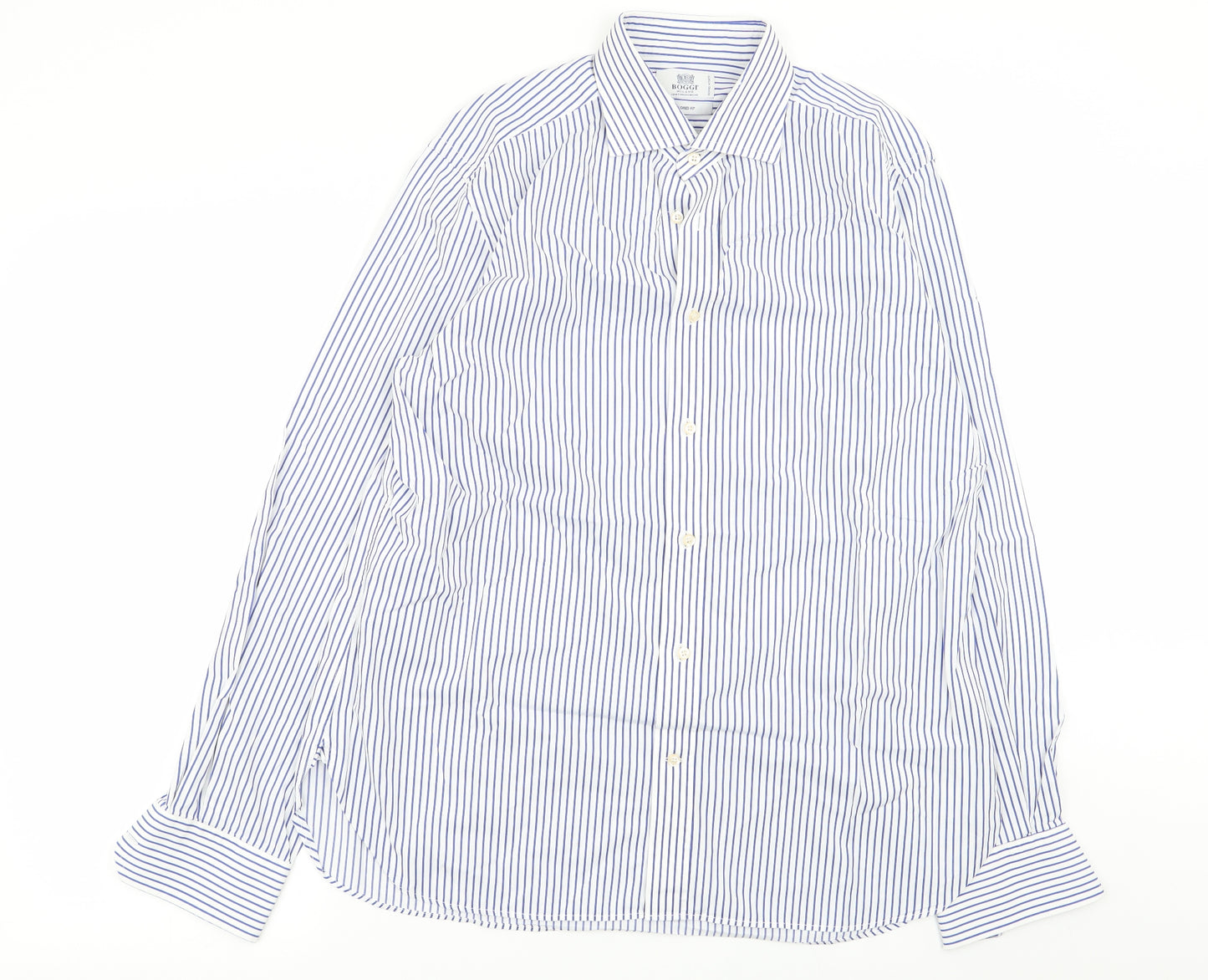 boggi Mens Multicoloured Striped   Dress Shirt Size 16.5