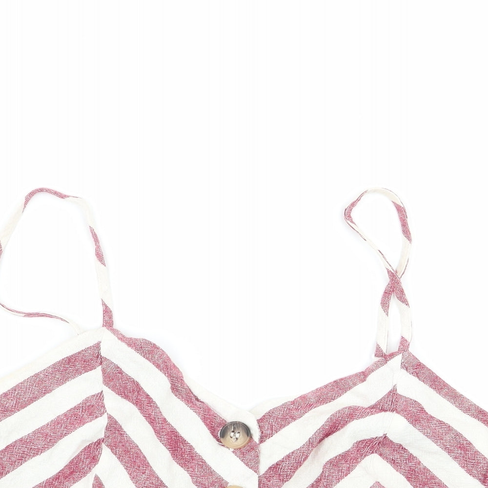 Miss Selfridge Womens Multicoloured Striped  Camisole Tank Size 10