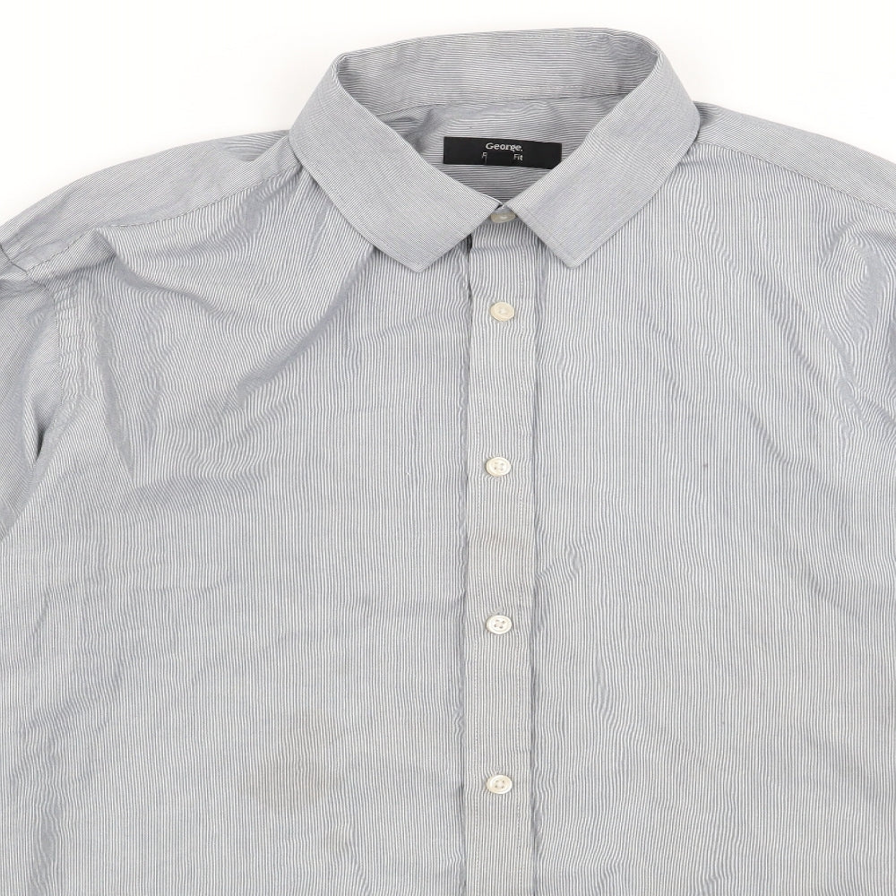 Asda George Mens Grey    Dress Shirt Size 16.5