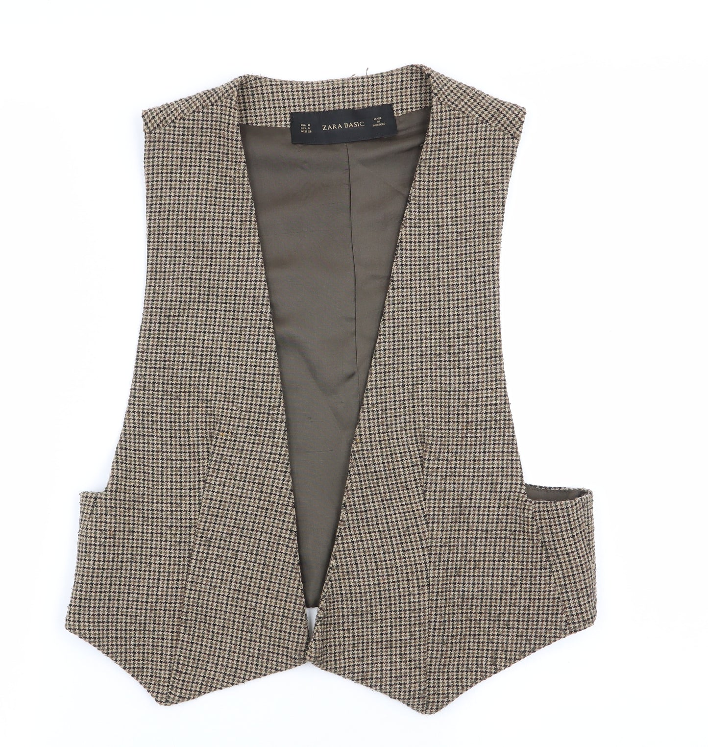 Zara Mens Multicoloured Check  Jacket Suit Waistcoat Size M