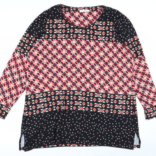 M&S Womens Multicoloured Geometric  Basic T-Shirt Size 20