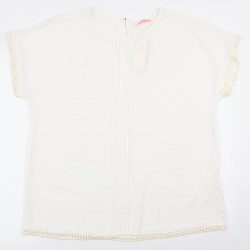 foglie rossie Womens White   Basic Blouse Size 3XL