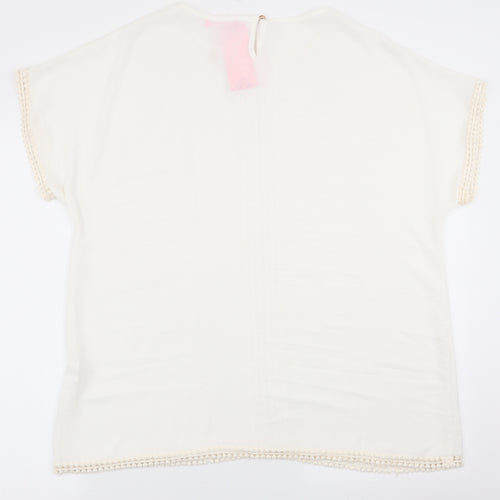 foglie rossie Womens White   Basic Blouse Size 3XL