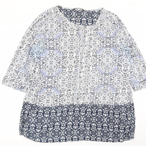 bonmarche Womens Multicoloured Geometric  Basic T-Shirt Size 20