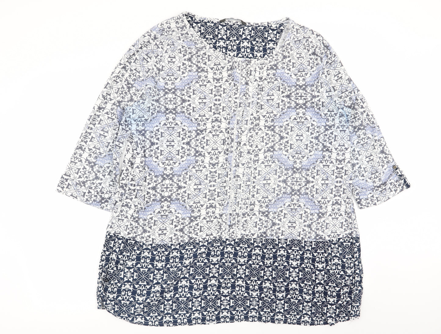 bonmarche Womens Multicoloured Geometric  Basic T-Shirt Size 20