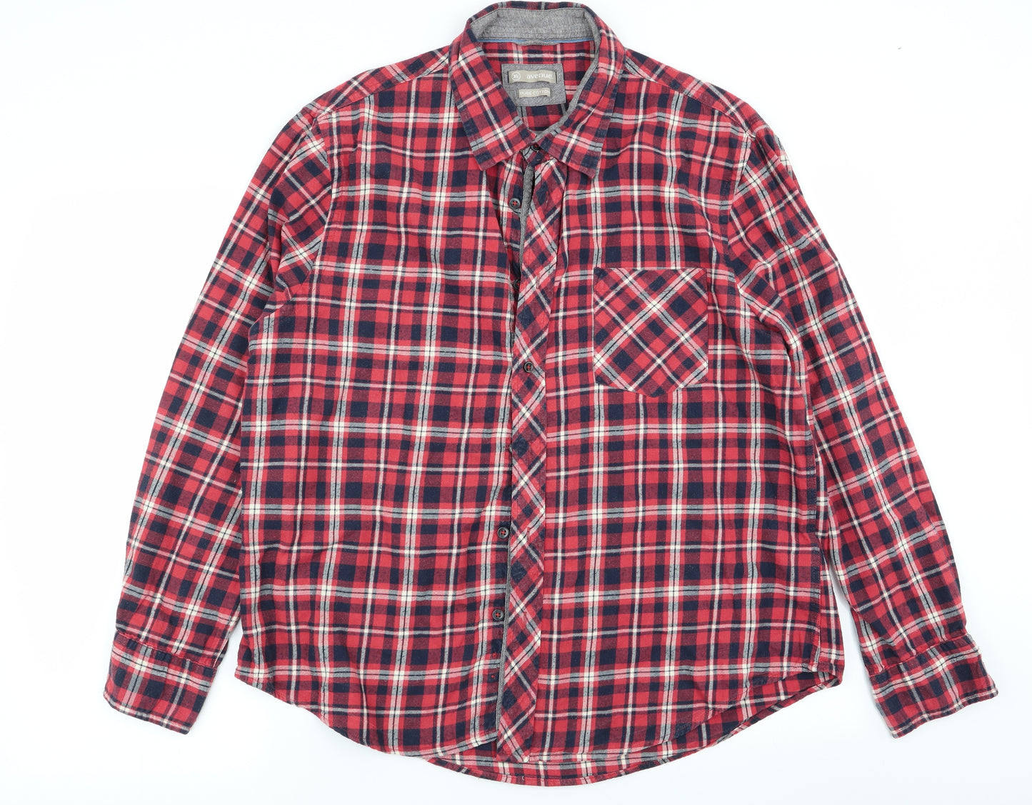 Avenue Mens Multicoloured Check   Button-Up Size XL