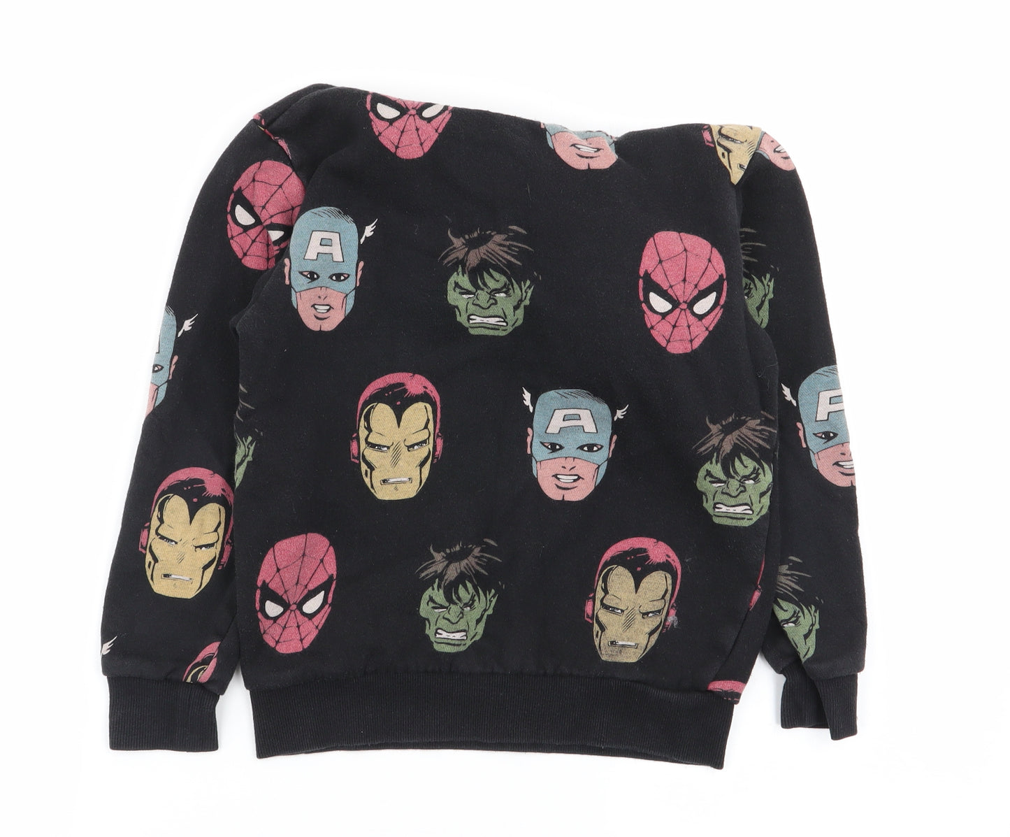 H&M Boys Black Geometric  Pullover Jumper Size 6-7 Years