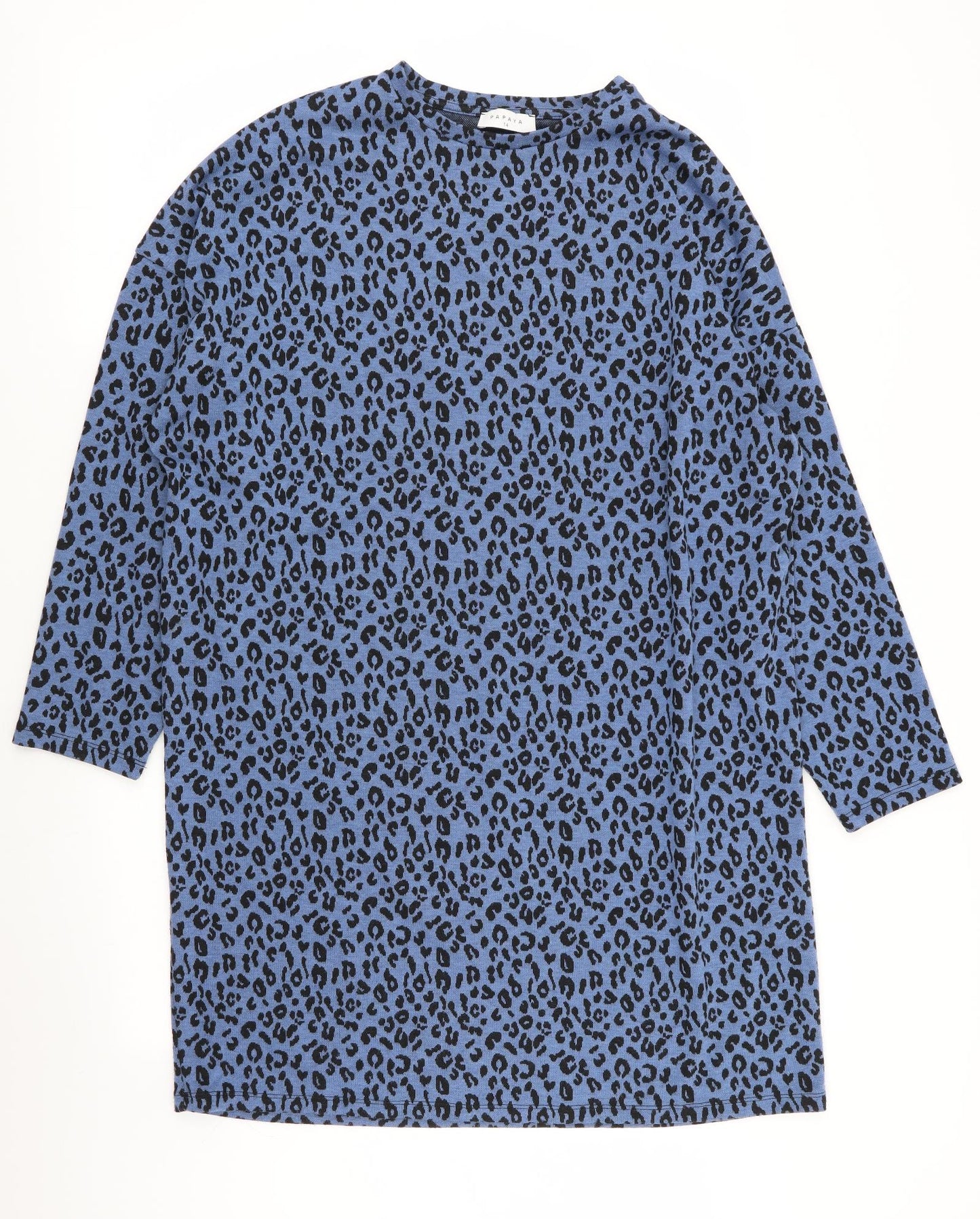 Papaya Womens Blue Animal Print  Fit & Flare  Size 14