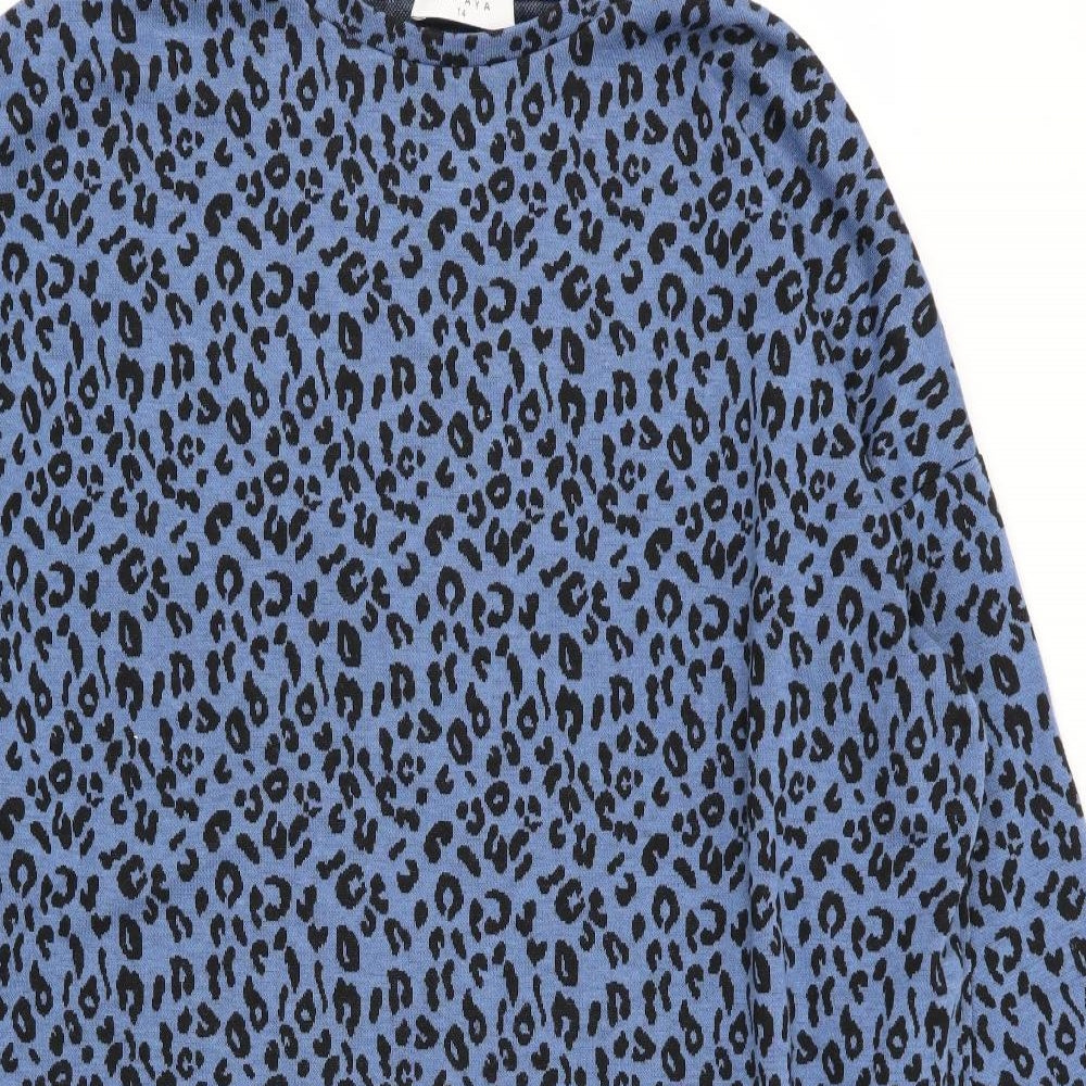 Papaya Womens Blue Animal Print  Fit & Flare  Size 14