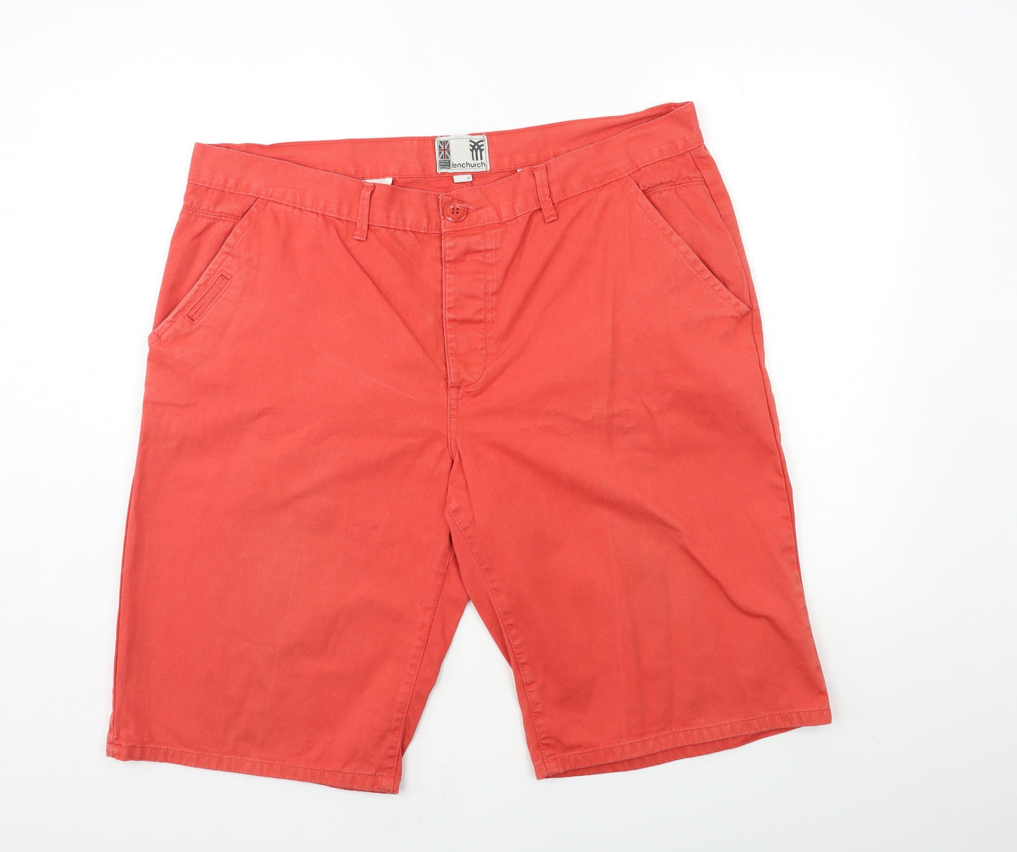 Fenchurch Mens Pink  Denim Chino Shorts Size 42 in