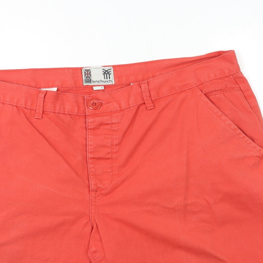 Fenchurch Mens Pink  Denim Chino Shorts Size 42 in