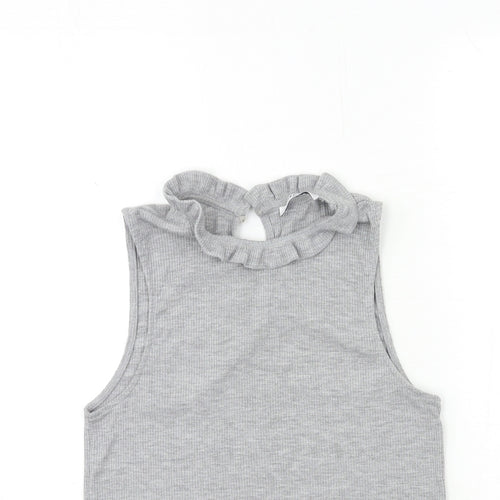 Pieces Womens Grey   Basic Tank Size M