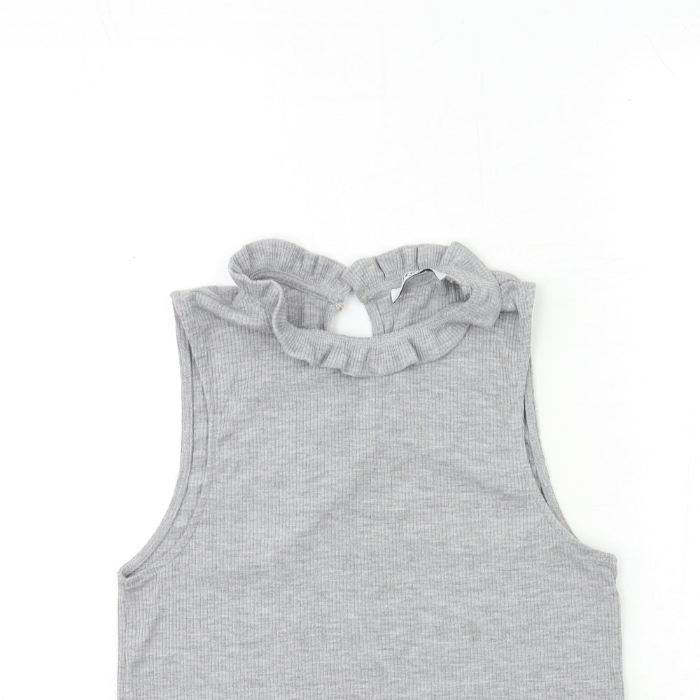 Pieces Womens Grey   Basic Tank Size M