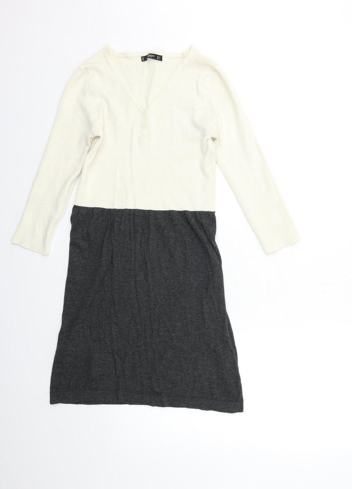Mango Womens Grey  Knit Jumper Dress  Size M