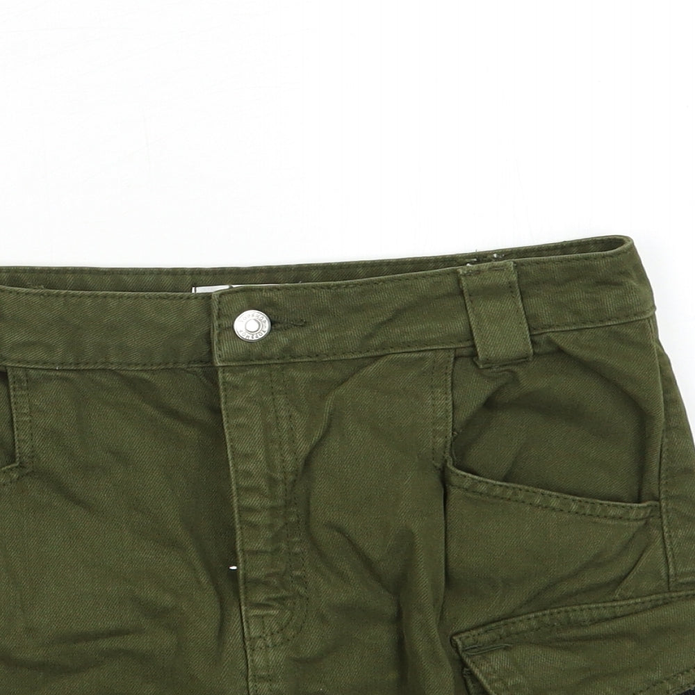 Topshop Womens Green  Denim Mini Skirt Size 10