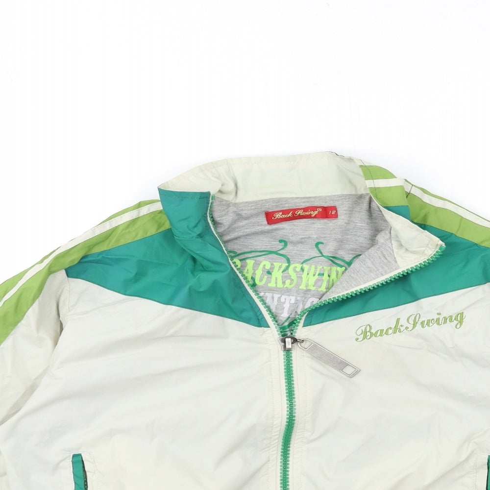 BACK FIRING Womens Beige   Bomber Jacket Coat Size 12