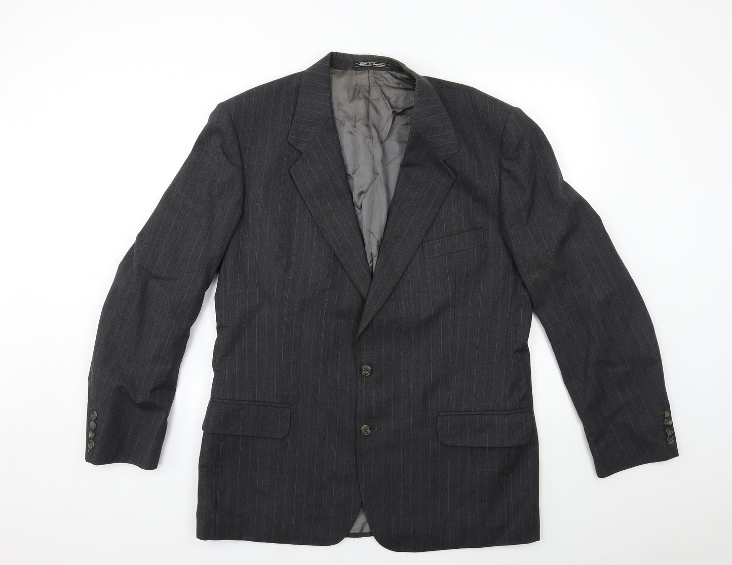 Austin Reed Mens Grey Striped  Jacket Suit Jacket Size 42
