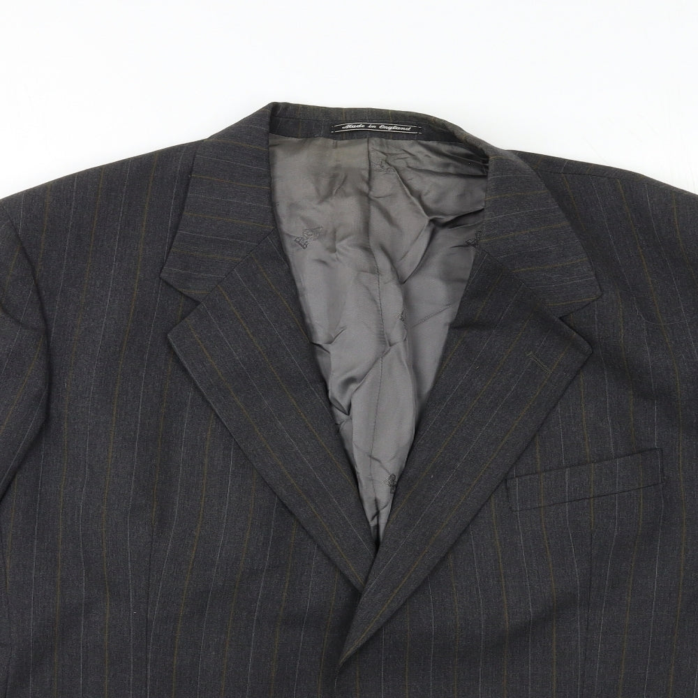 Austin Reed Mens Grey Striped  Jacket Suit Jacket Size 42