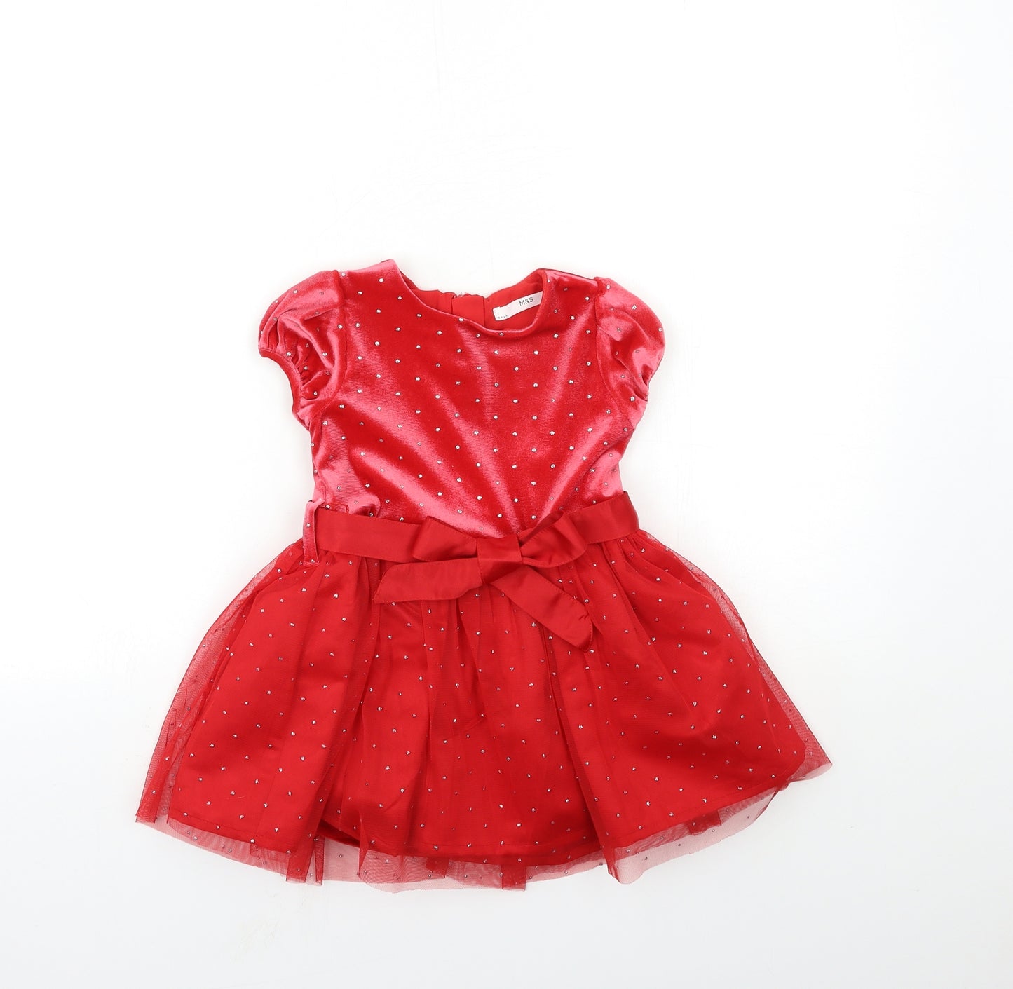 Marks and Spencer Girls Red   Tutu Dress  Size 3-4 Years