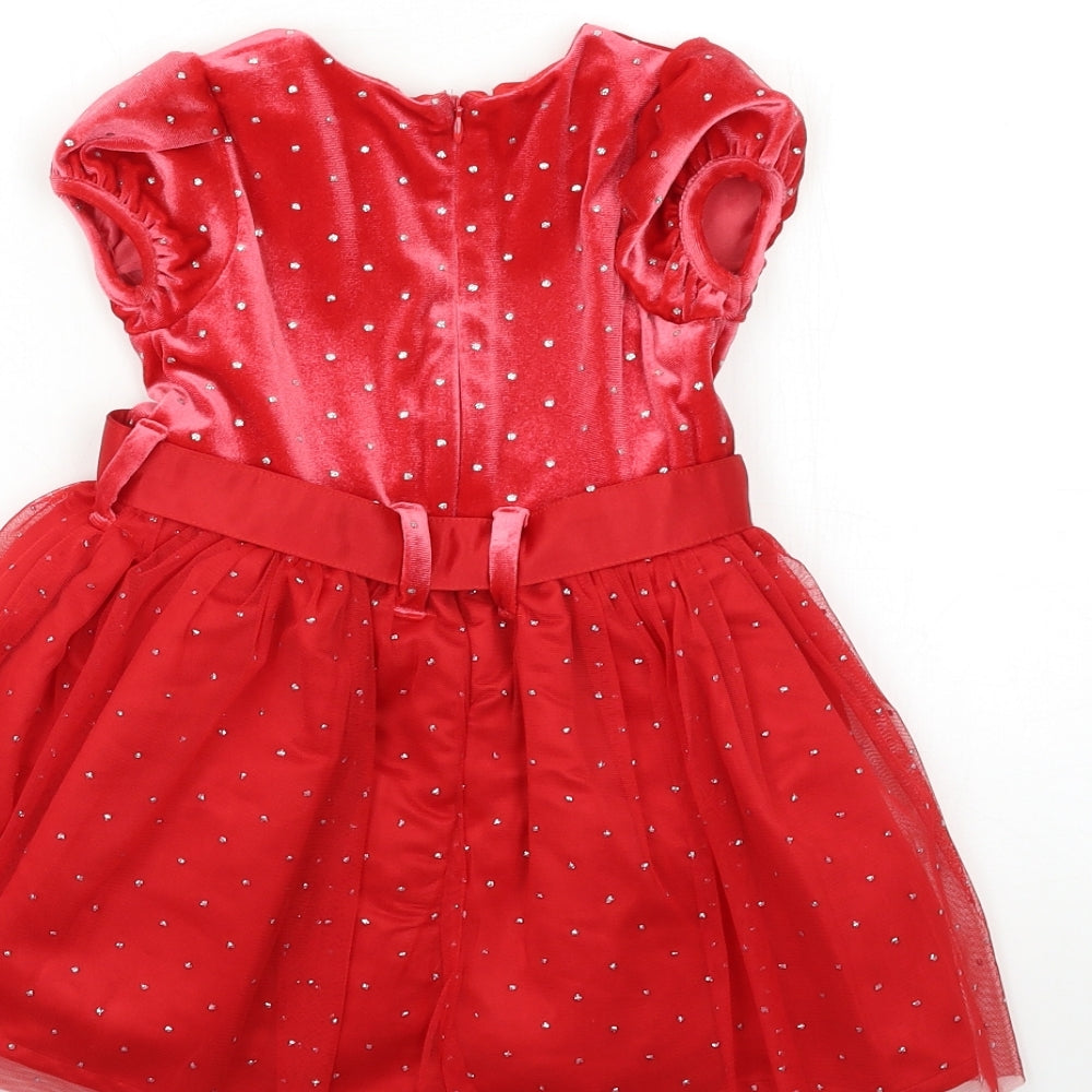 Marks and Spencer Girls Red   Tutu Dress  Size 3-4 Years