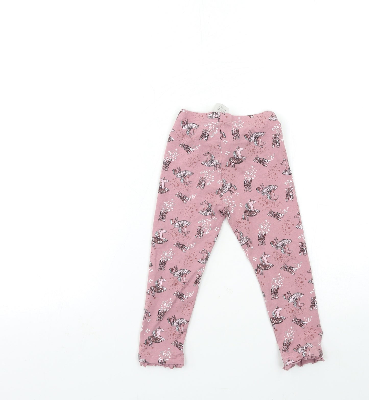 Matalan Girls Pink Geometric  Carrot Trousers Size 2-3 Years