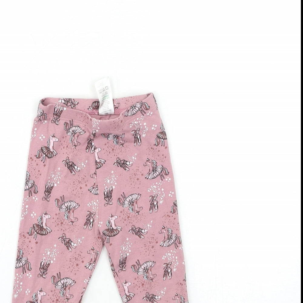 Matalan Girls Pink Geometric  Carrot Trousers Size 2-3 Years