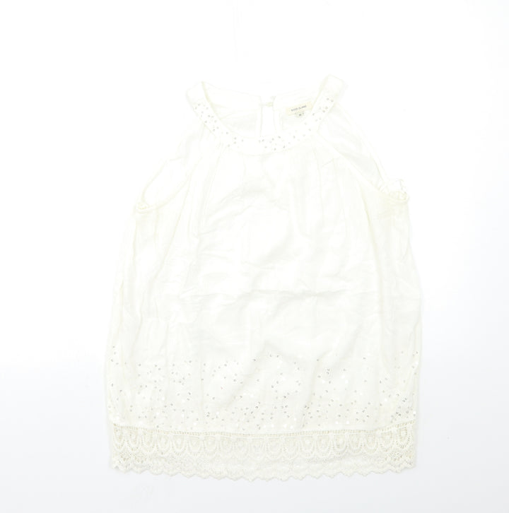 River Island Womens White   Basic Tank Size 10