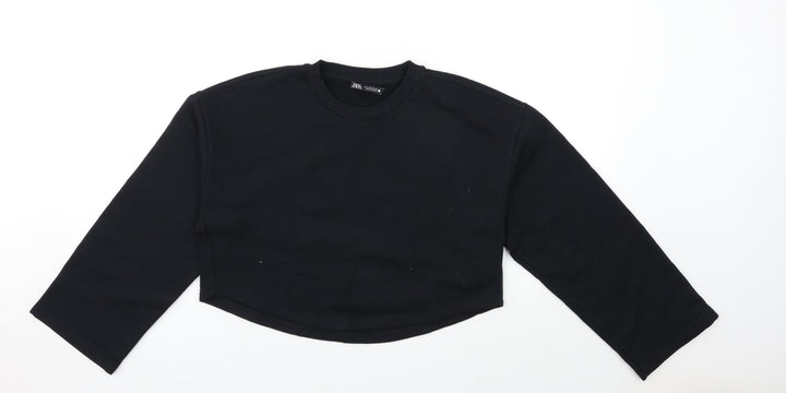 Zara Womens Black   Pullover Sweatshirt Size S